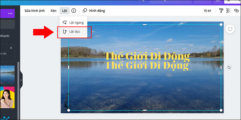 Sử dụng t&iacute;nh năng Lật ngang
